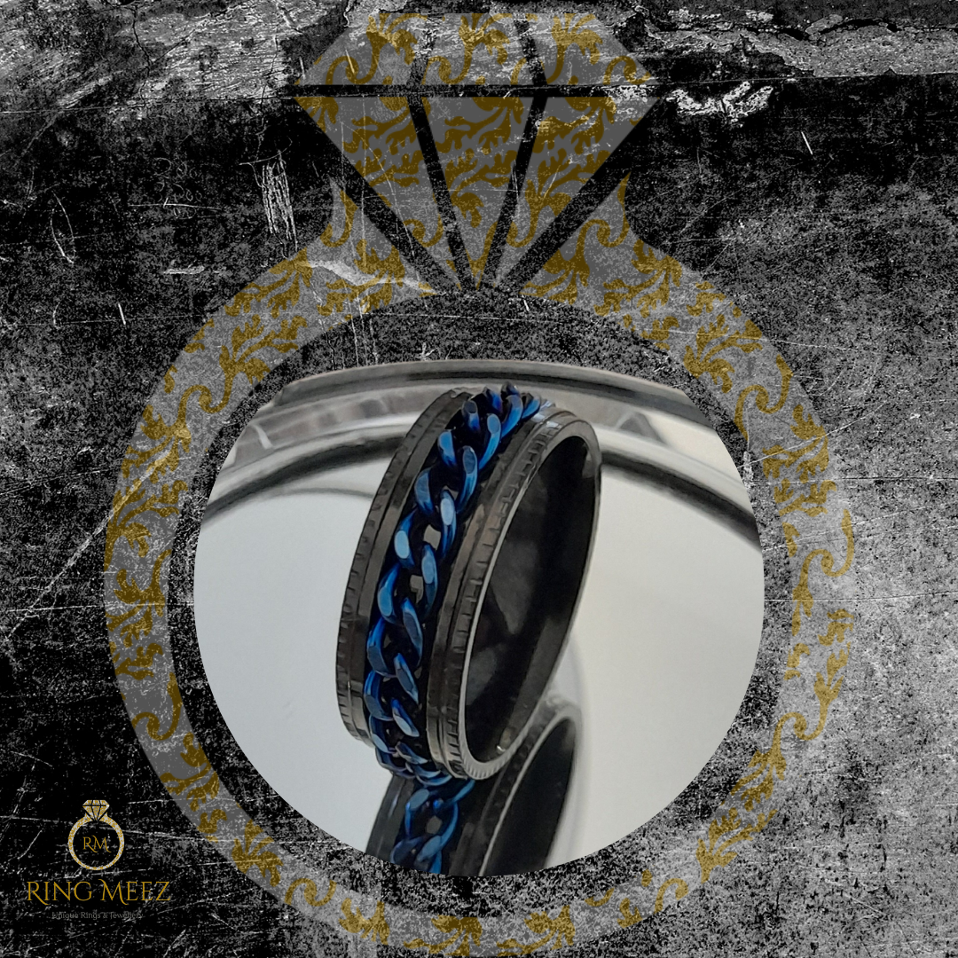 The Edgy Black and Blue Chain Spinner