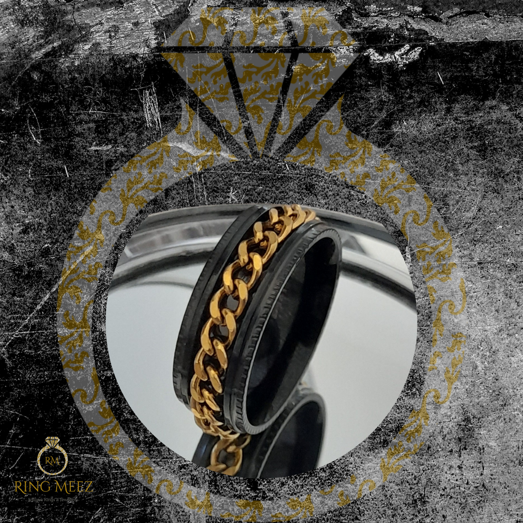 The Edgy Black and Gold Chain Spinner