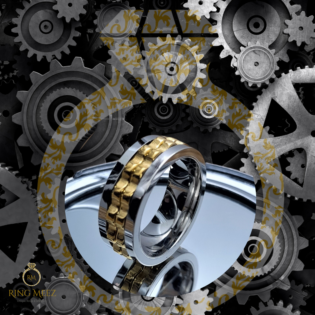 The Steel & Gold Gear-Cog Spinner