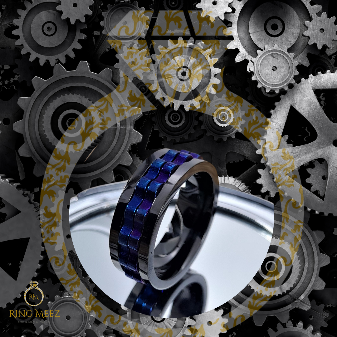 The Black & Blue Gear-Cog Spinner