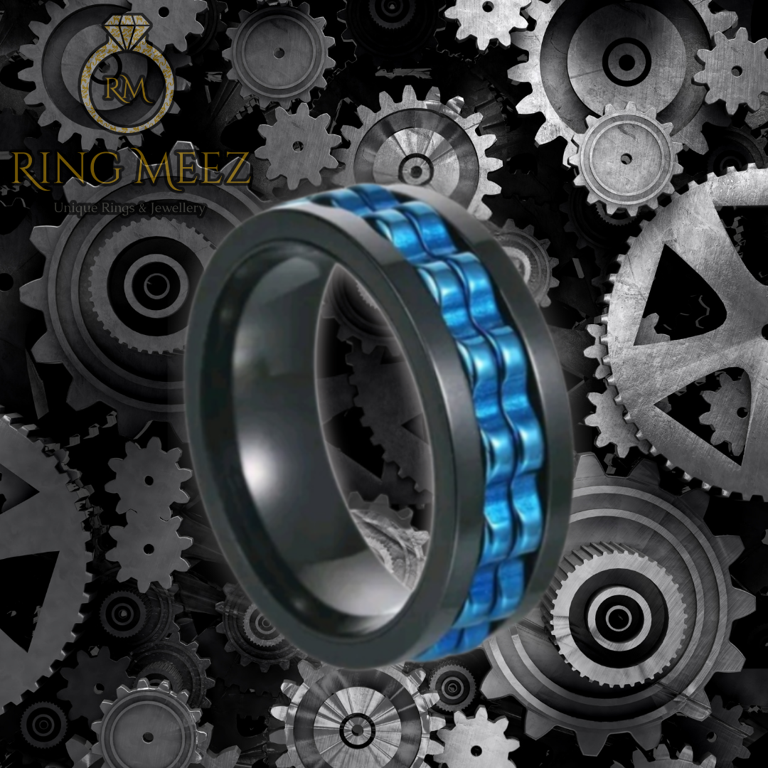 The Black & Blue Gear-Cog Spinner