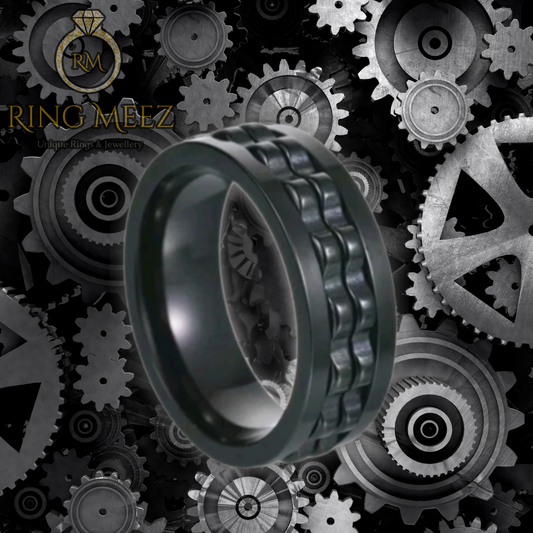 The Black On Black Gear-Cog Spinner